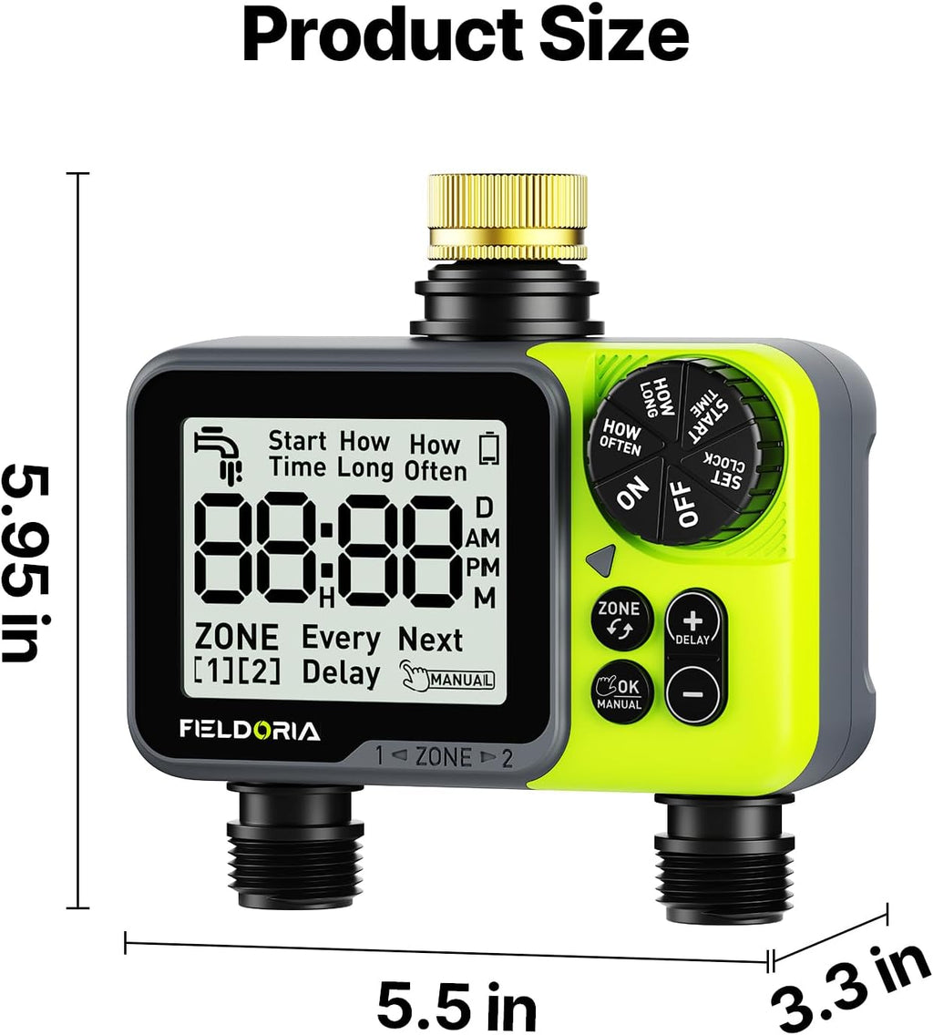 Sprinkler Timer- Hose Timer for Garden Hose, Brass Inlet Programmable Watering Timer, Rain Delay Outdoor Soaker Auto&