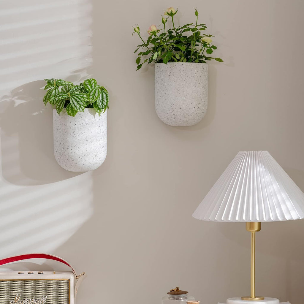 LA Jolie Muse Wall Hanging Planters for Indoor Plants，Hanging Flower Pots for Air Plants Succulent, Set of 2