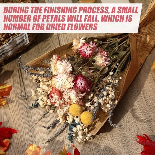 Pink Dried Flowers Bouquet Set Rustic Boho Flowers