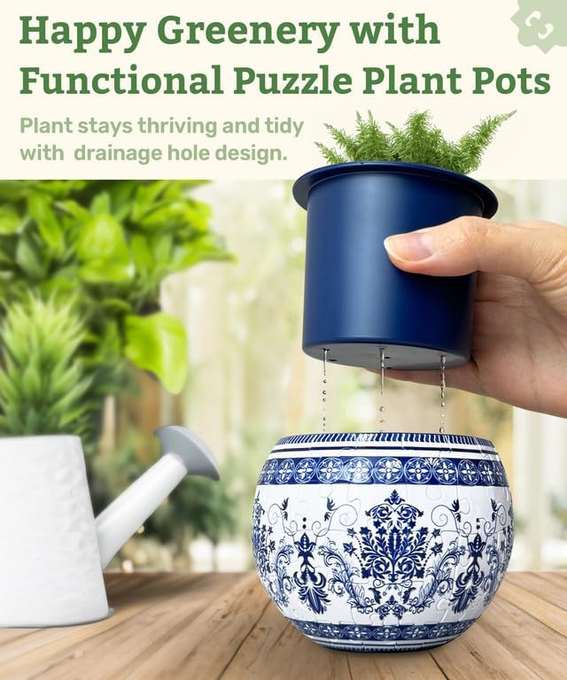 PieceRelax Unique 3D Puzzle Planter - 80 Plastic Pieces [K1154]