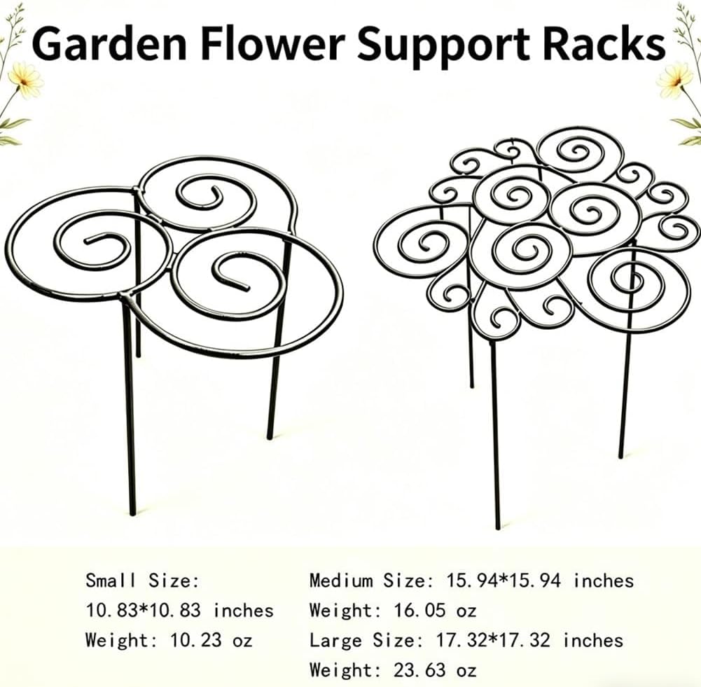 Metal Plant Support Ring for Garden, 2026 New Peony Cage Stand, Indoor Pots, Flower Hoop, Decorative Grow Through