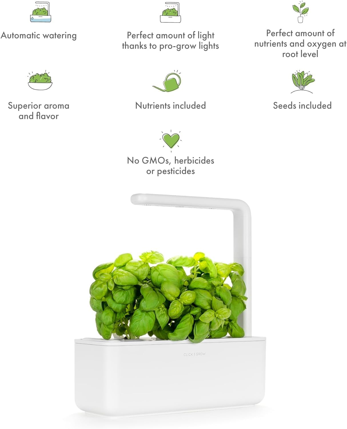 Click & Grow Indoor Herb Garden Kit with Grow Light | Smart Garden for Home Kitchen Windowsill | Easier Than