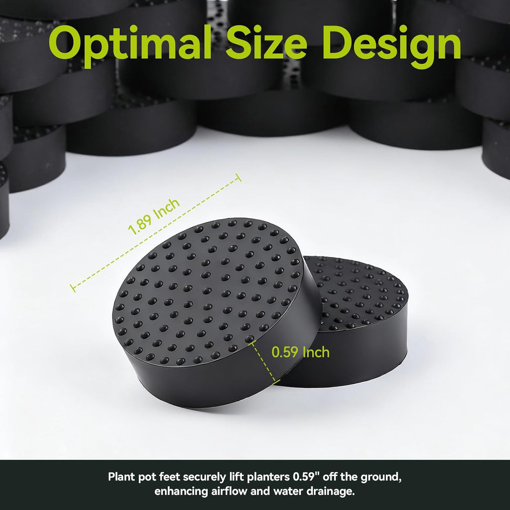 28 Pcs Plant Pot Feet | Non-Slip Surface for Plant Pots, Solid Rubber Pots Risers, Pot Lifters for Indoor or Outdoor