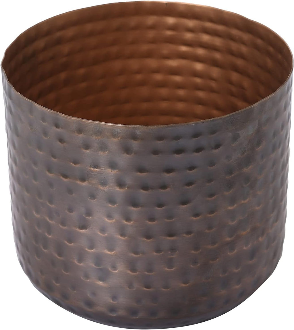 MyGift 6 Inch Copper Metal Vase, Hammered Flower Pot, Handcrafted | Elegant hammered finish brings artisan character to