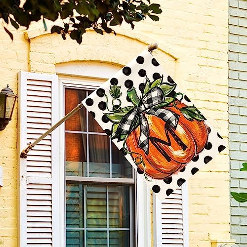 AVOIN colorlife Fall Monogram Letter M House Flag 28x40 Inch for Outside
