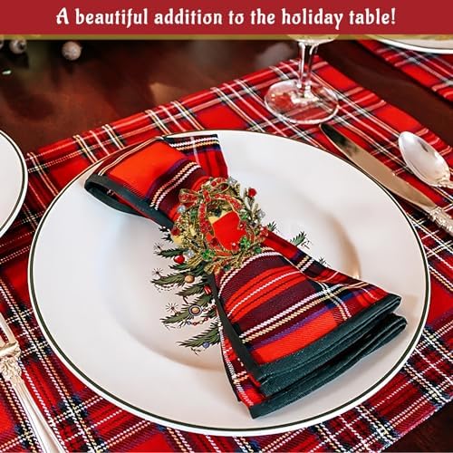 Legigo Set of 24 Christmas Wreath Napkin Rings Set- Metal Xmas Napkin Ring Holders for Cloth Napkins, Christmas Holiday Party Dinner Table Decoration