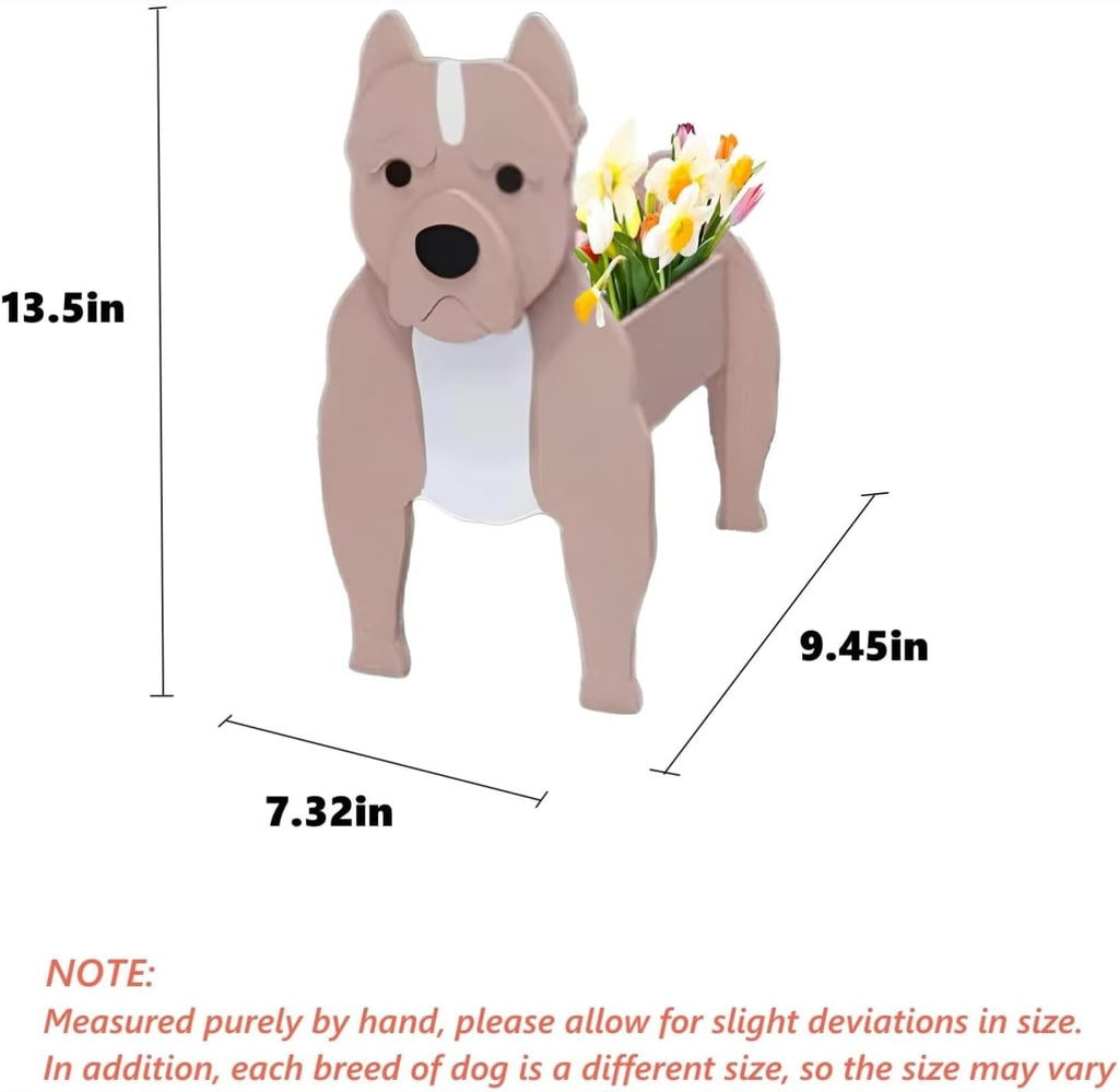 Bulldog Dog Planter Pots, Animal Shaped Flower Pot | Cute Plant Gift for Women and Pet Lovers, Indoor Outdoor Garden