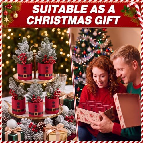 SATINIOR 24 Pcs Red Christmas Party Favors Gift, Christmas Succulents Pots
