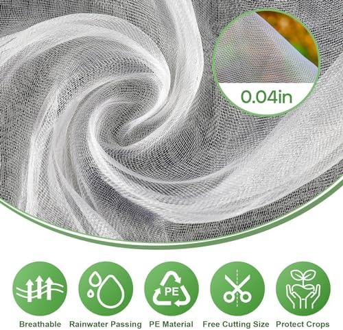 GonLei Garden Netting 10 X 50 FT Ultra Fine Netting for Garden Protection,Garden Netting for Raised Beds,Mosquito Net for Blueberry Shrubs Vegetables Fruits Flowers Crops Pest Barrier