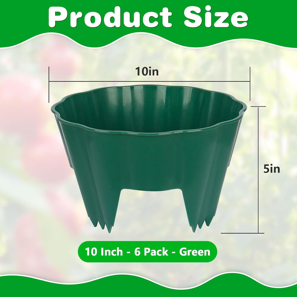 6 Pack of 10 Inch Planting Grow Rings, Planting Protective Round Garden Edging, Keeping Plants Separated, Weed Control