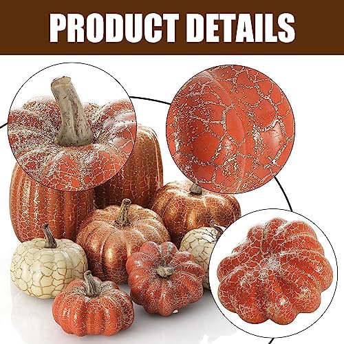 Artgar Pumpkin Decor, 8 PCS Halloween Pumpkin