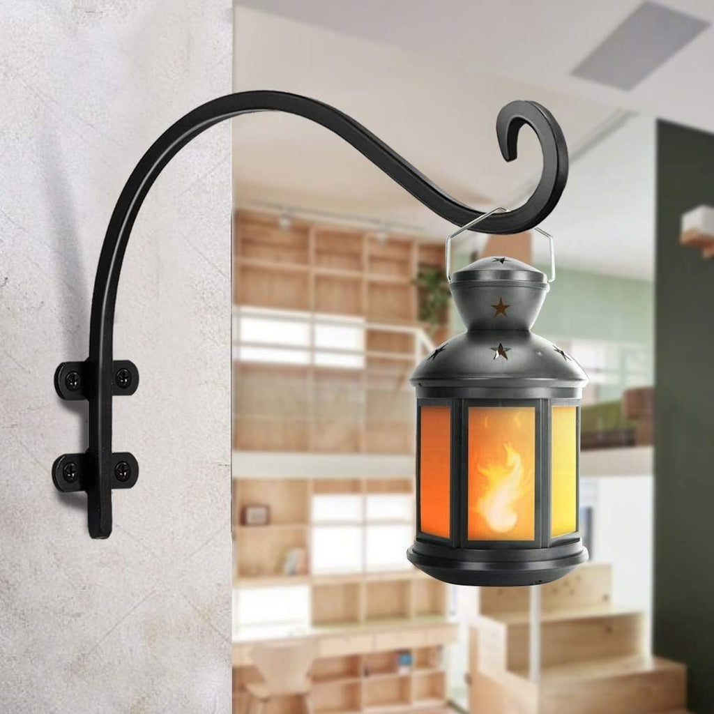 Maosen 16 Inch Plant Hangers Outdoor 2 Pack Black, Heavy Duty Plant Hanging Bracket Hook for Flowers Baskets Planter