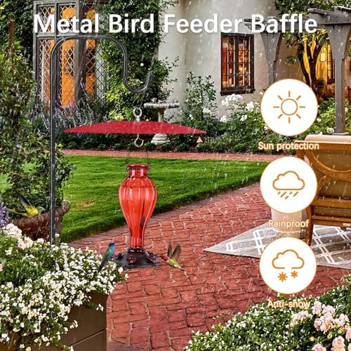 13" Bird Feeder Baffle, Metal Hummingbird Feeder Rain Guard, Shade Cover