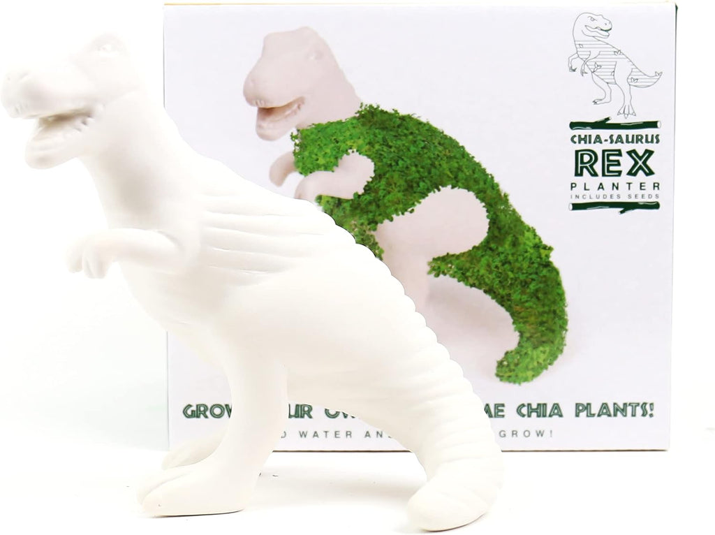 Gift Republic Dinosaur Shaped Chia Planter. Desktop Sprouting Chia Animal. Fun Grow Kit - Chiasaurus Rex