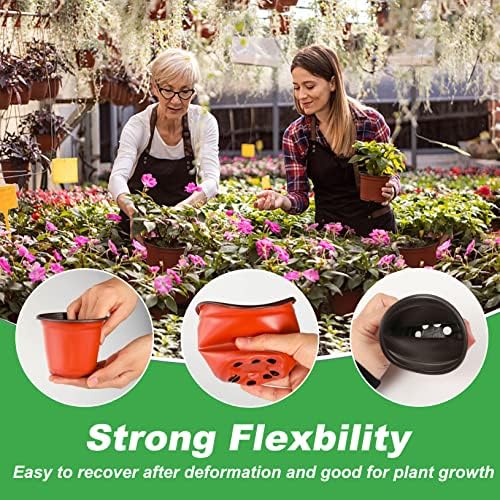 TDHDIKE 4" Small Plastic Plant Nursery Pots 50Pcs with Labels