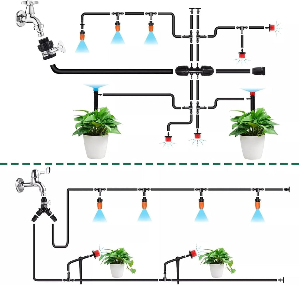 164FT Garden drip Irrigation System Kit: 299PCS Hose - Auto Garden Watering Irrigation System - with 5 Kinds of