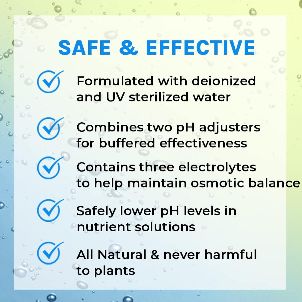Microbe Life Hydroponics pH Down pH Control Liquid, Premium Buffering for pH Stability, Decreases pH Levels, Use with