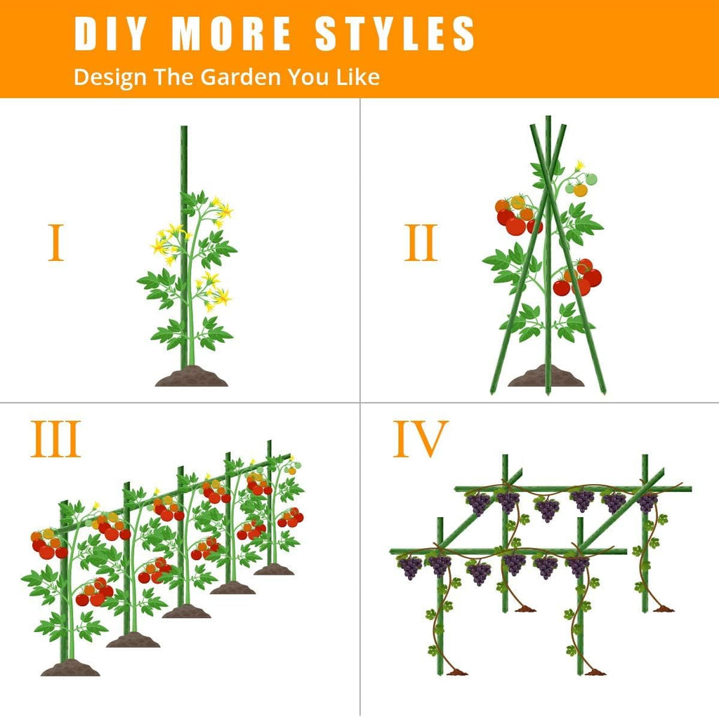 LAVEVE Garden Stakes 58-Inch Heavy Duty Steel Plant Stake with Plastic Coat | Tomato Stakes, Plant Support Poles for