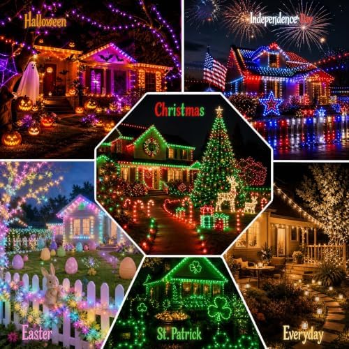 Dazzle Bright 33FT 100 LED Color Changing Christmas Halloween Lights