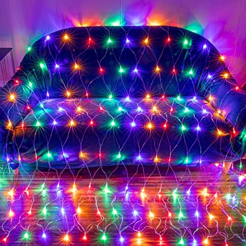 AWQ 360LED 13.1ftx6.6ft String Lights Christmas Net Mesh Lights Multicolor