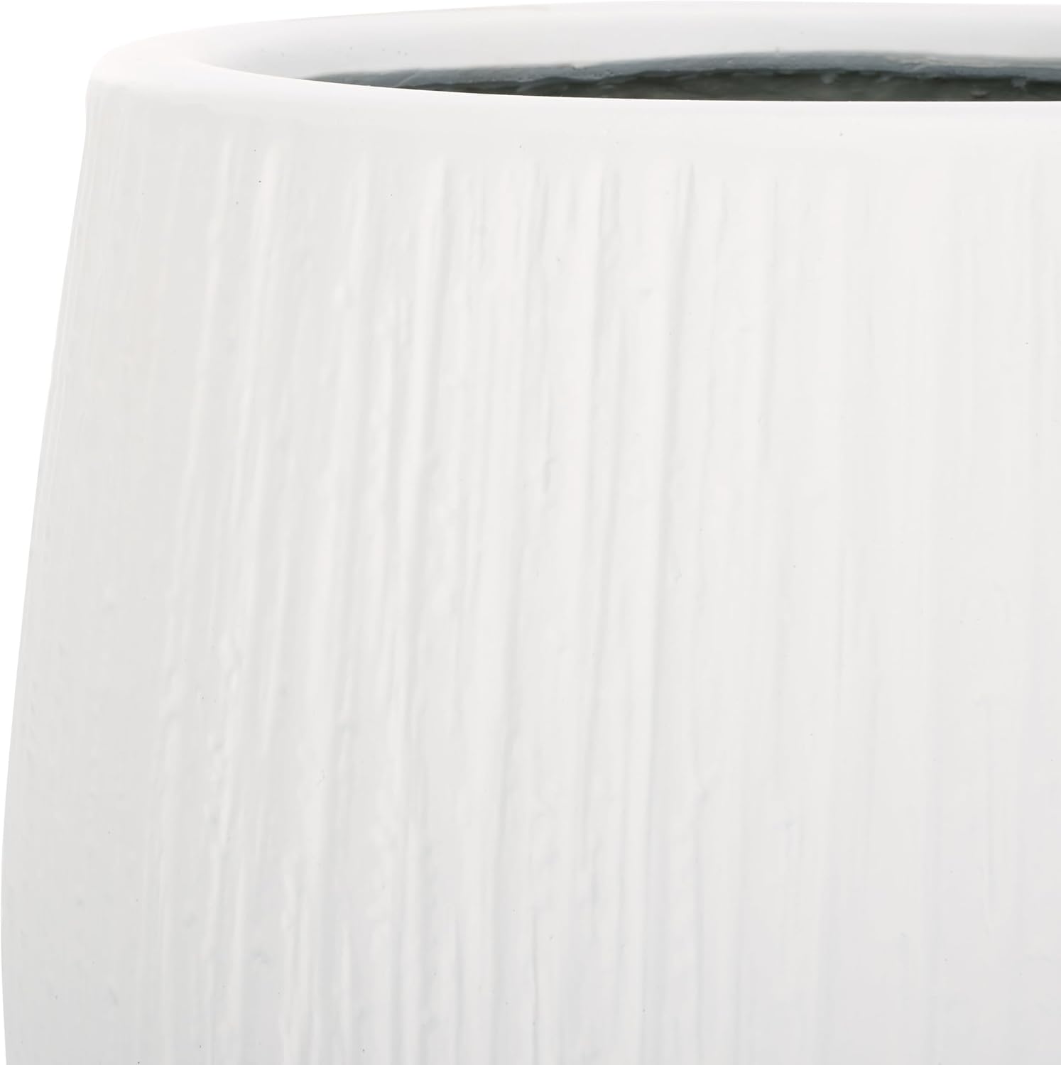 SAFAVIEH Outdoor - Francia White Concrete Ficonstone Planter Pot with Drainage Hole, Frost Resistant Garden Planter for