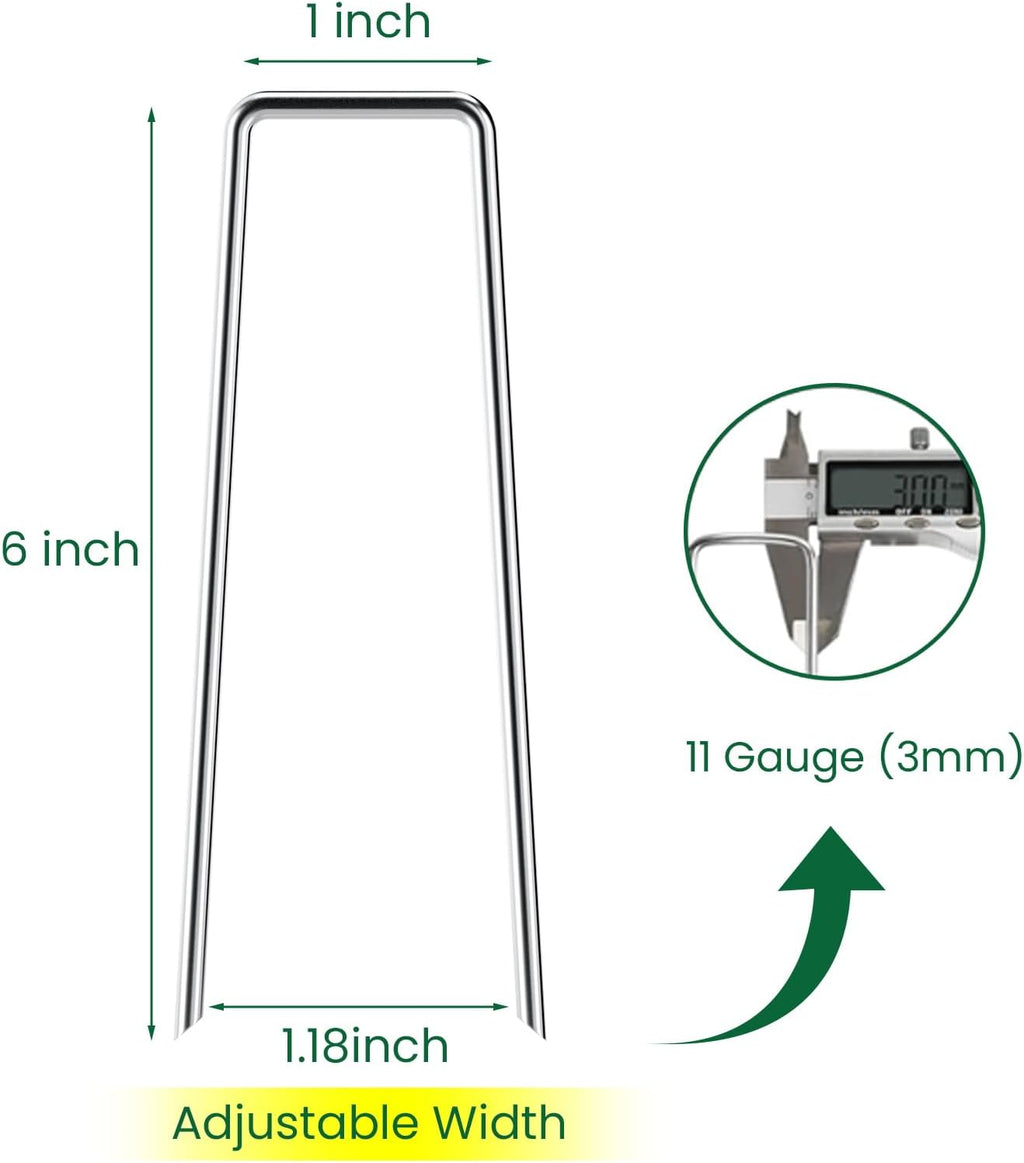 6 Inches Landscape Staples Galvanized Steel Garden Stakes Securing Pegs for Securing Weed Fabric Landscape Fabric
