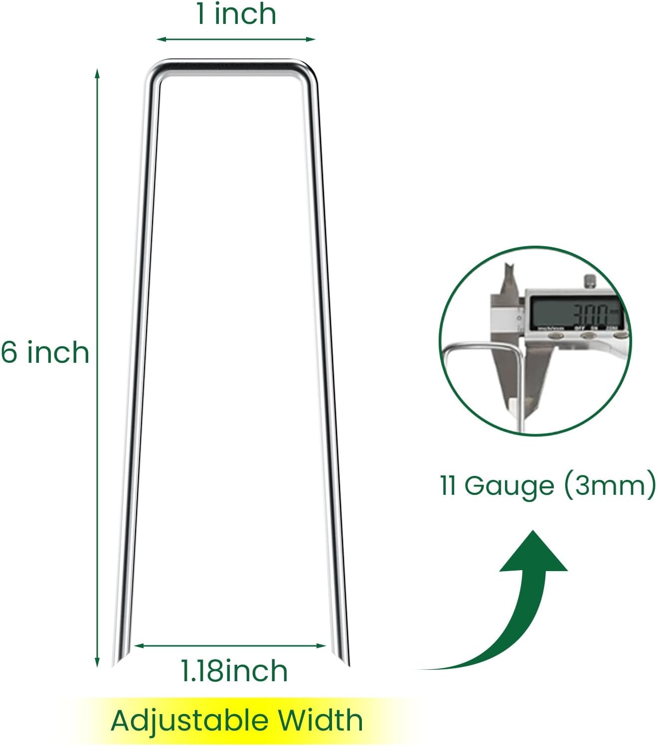 6 Inches Landscape Staples Galvanized Steel Garden Stakes Securing Pegs for Securing Weed Fabric Landscape Fabric