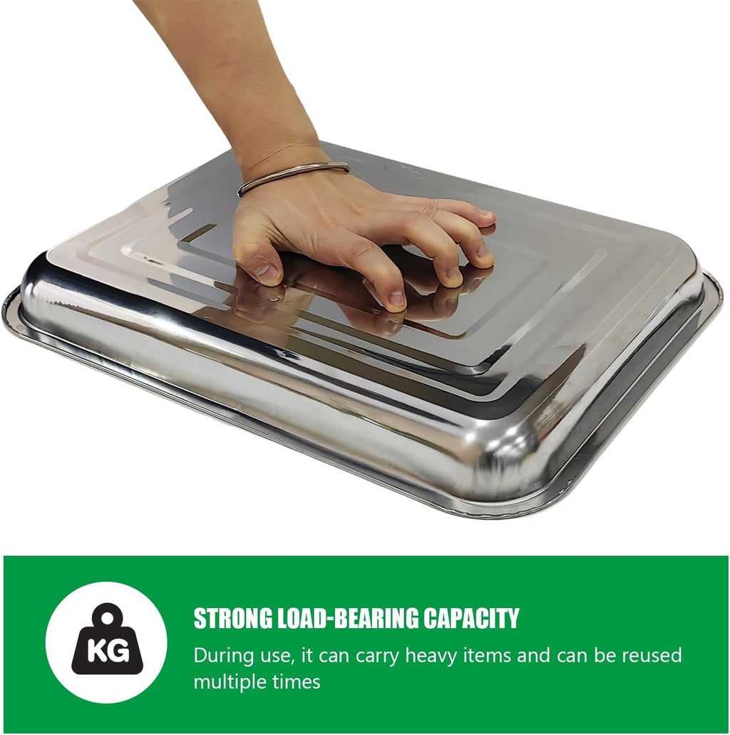 Stainless Metal Trays, Stainless Steel Seed Starter Carry Tray Fit 54 Cell Plug Tray, Nursery Seedling Pots Water