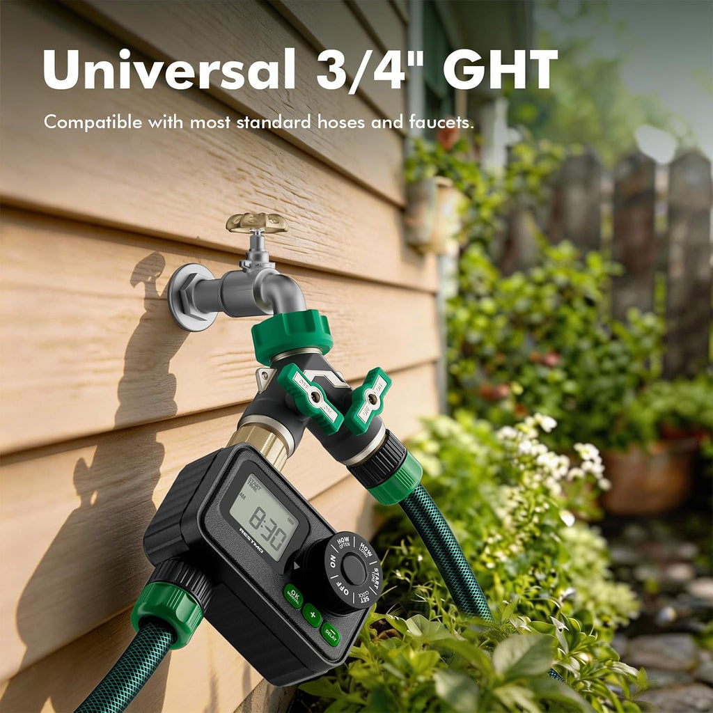 RESTMO Heavy Duty 2 Way Y Garden Hose Splitter Full Metal Body, 2Pack | Full Flow Hose Splitter with Oversized Ball