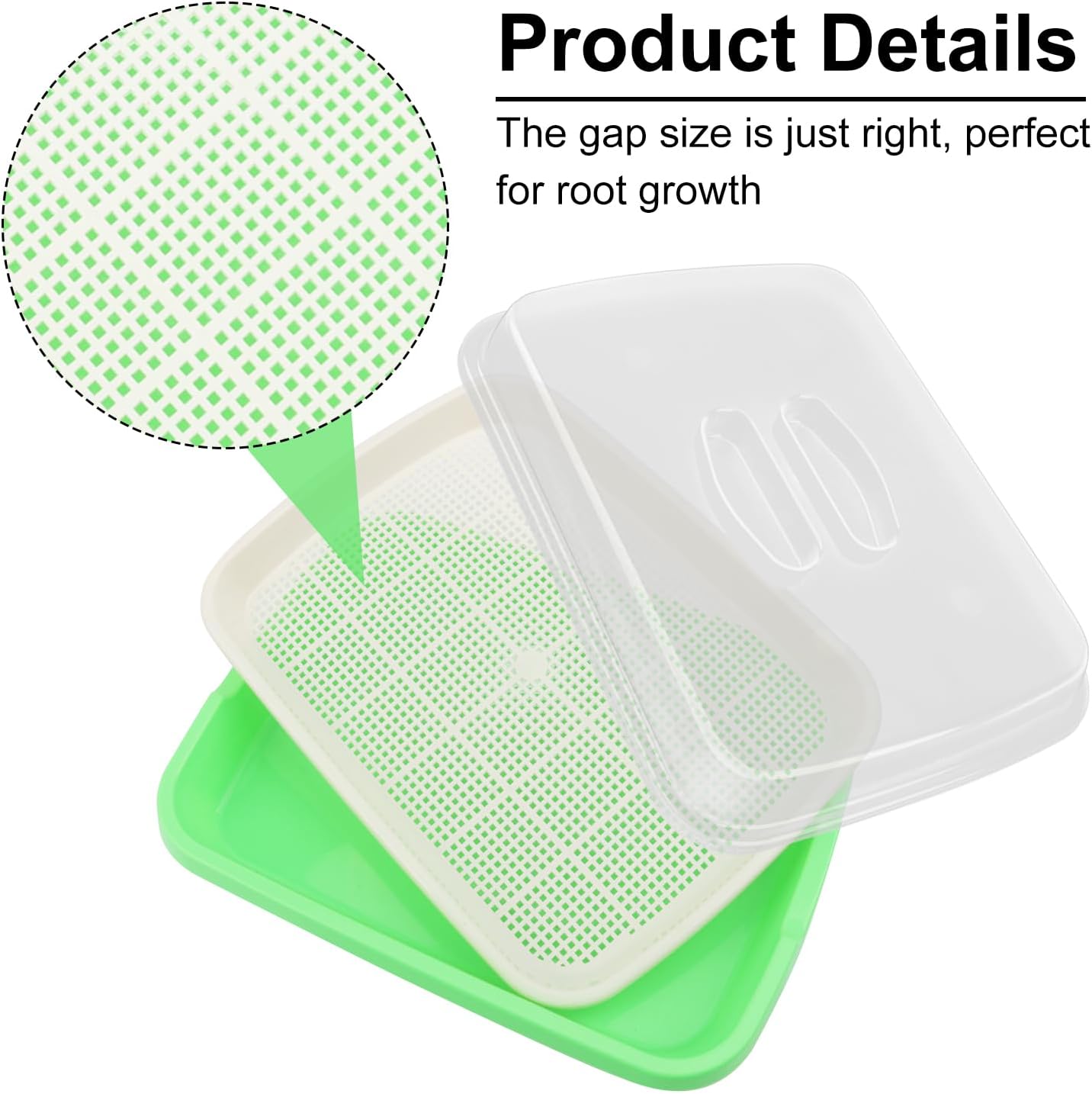 10 Pack 12.6 x 10 x 4.8 inch Microgreens Growing Trays with Lids, BPA-Free Sprouting Trays, Germination Tray for Beans