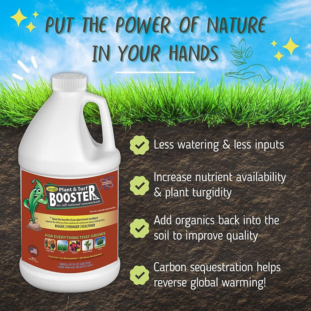 Nature's Wonder Organic Soil Conditioner & Root Booster for Plants (60oz) - Concentrated Liquid Biostimulant with
