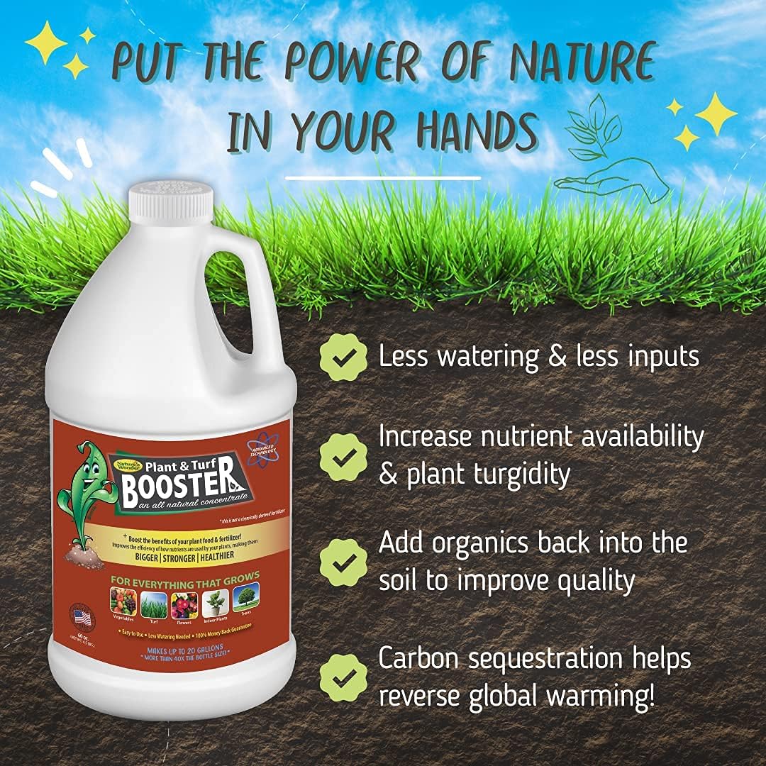 Nature's Wonder Organic Soil Conditioner & Root Booster for Plants (60oz) - Concentrated Liquid Biostimulant with