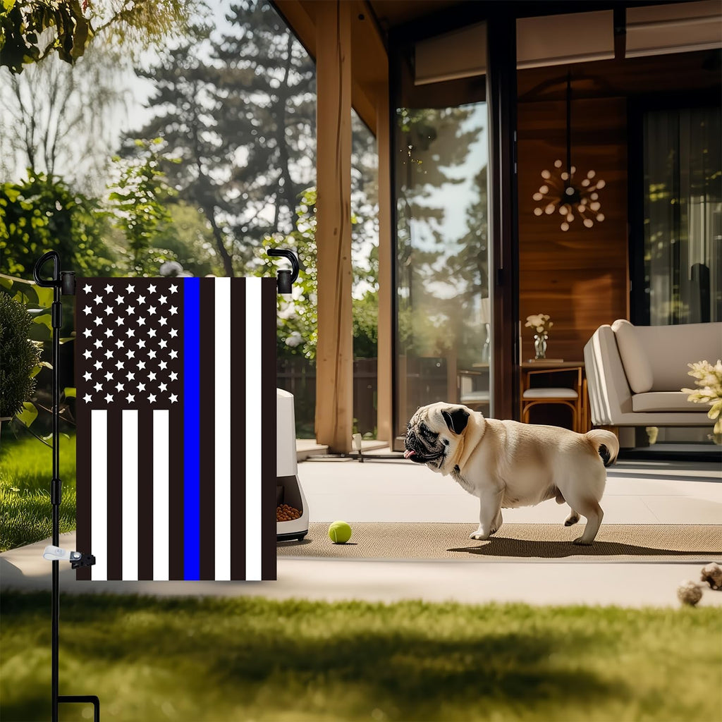Garden Flag Pole Stand Holder, 6 Pack Garden Flags for Outside with Flag Stopper and Clip Waterproof Powder-Coated
