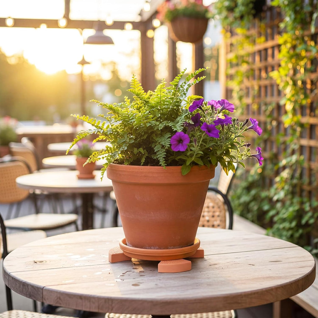 LemonRoad 12 Set Terra Cotta Cement Pot Feet for Outdoor Planters, Sector | 2.75x2.75x1.2 Inch, Plant Pot Risers for