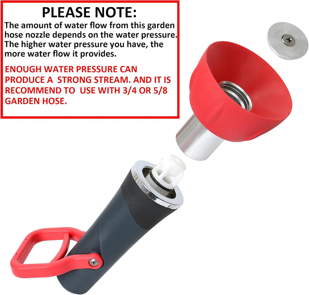Industrial Fireman's Garden Hose Nozzle High Flow, Professional High Volume Classic Fireman Style Spray Nozzle, Heavy