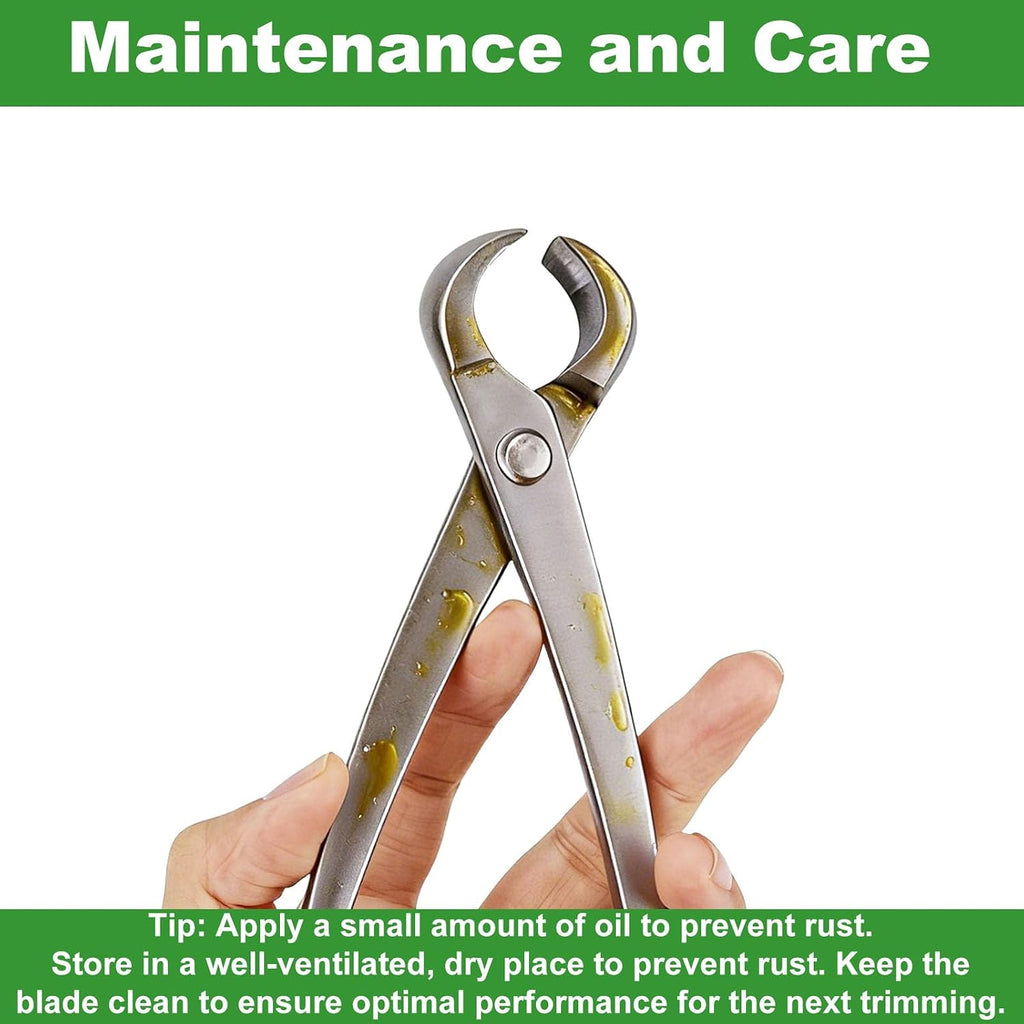 3pcs Bonsai Tool, Professional Stainless Steel Bonsai Trimming Kit with Knob Cutter Concave Cutter Leaf Scissors for