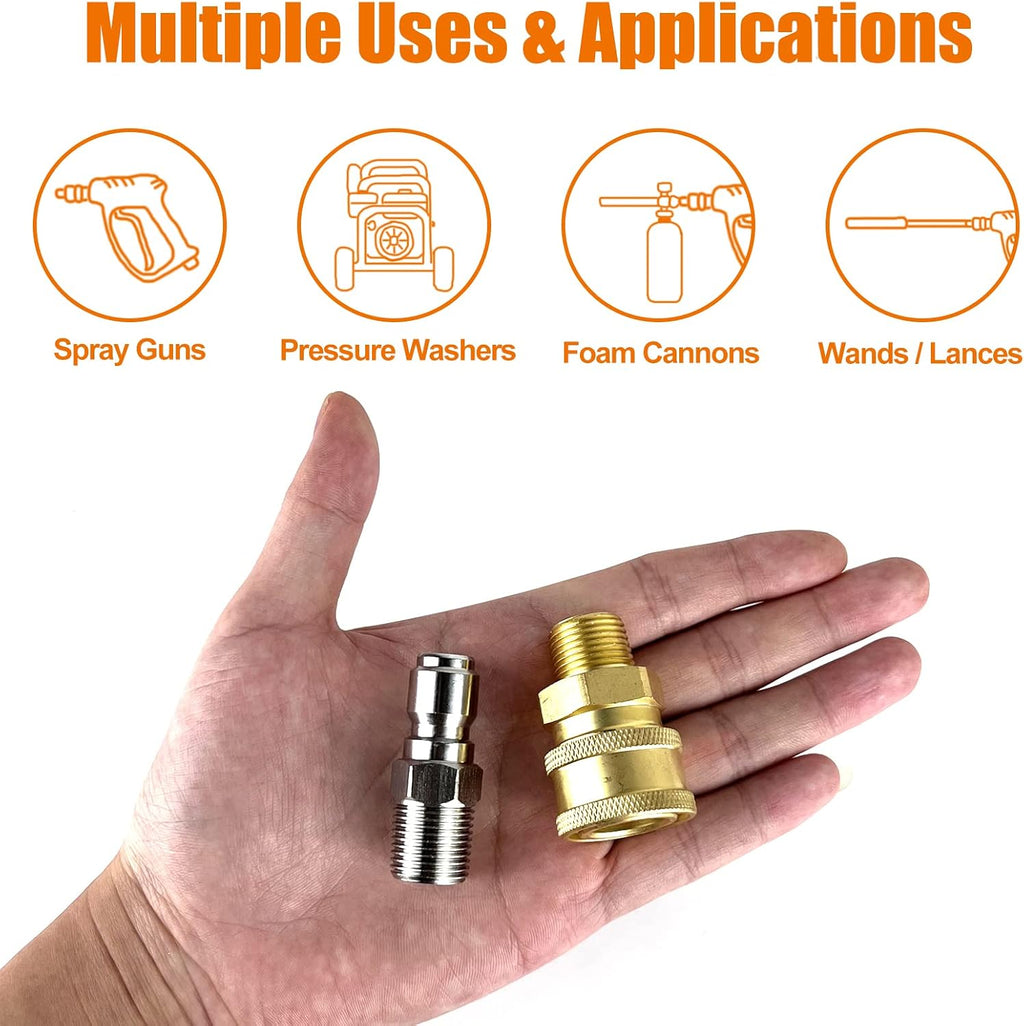 8 Pack NPT 1/4 Inch Pressure Washer Male and Female Quick Connector | Pressure Washer Adapters Pressure Washer