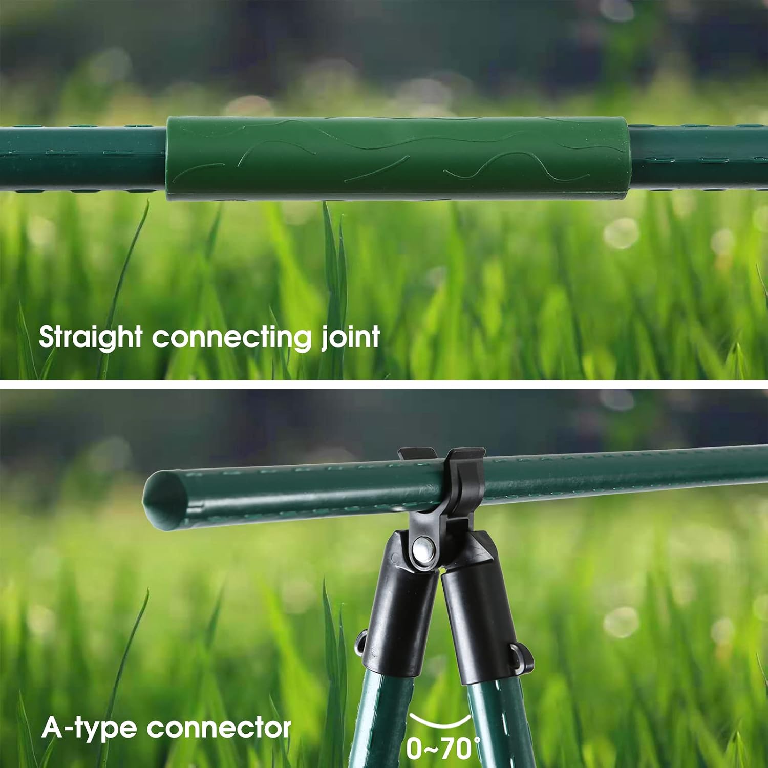 Adjustable Plant Trellis Connectors, Plastic Garden Stakes Clips for 0.78 inch Diameter Poles Connecting Joints for