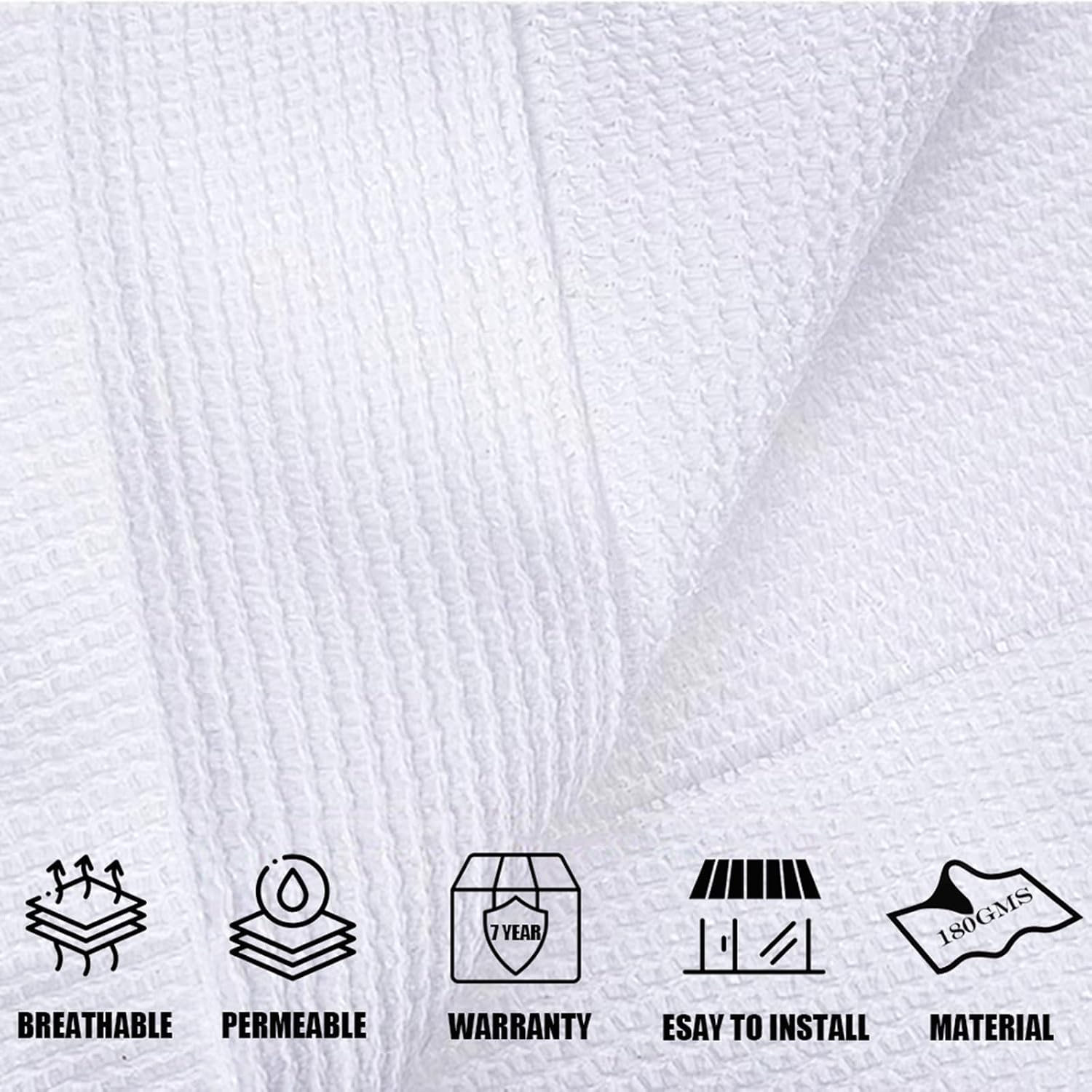 90% White Shade Cloth, 6.6 x 10 FT Sun Shade Sails for Patio, Garden, Greenhouse, Plant, Chicken Coop, Dog Kennel
