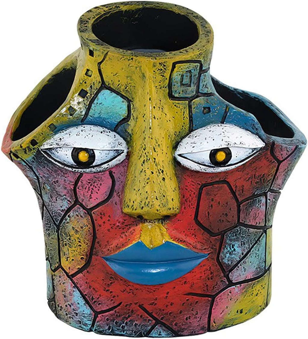 Buachois Abstract Face Planter Three Hole Pots for Plants Artistic Flowerpot for Indoor Outdoor Garden Decor