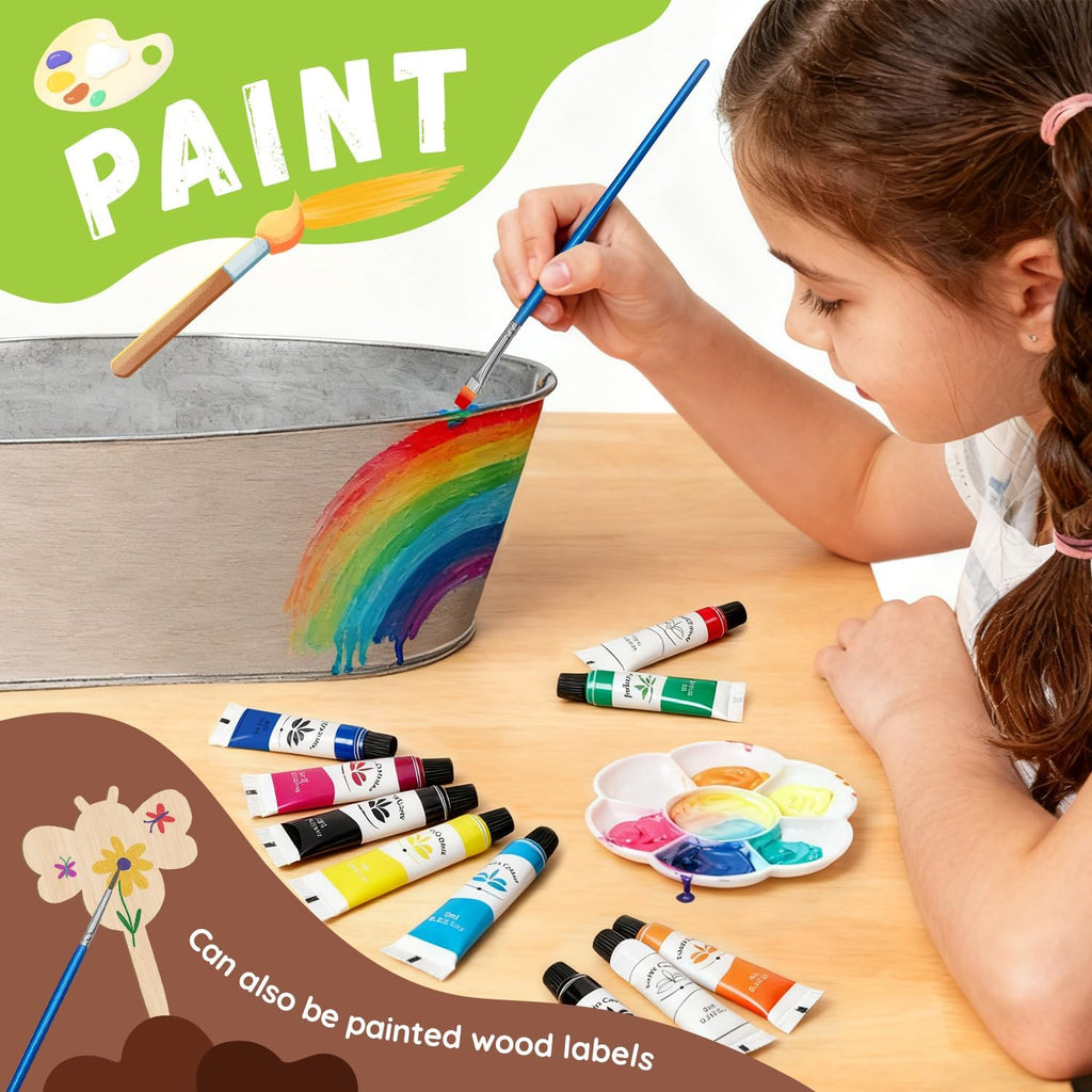 PLANTMEW Paint & Plant Flower Growing Kit for Kids - Fun Kids Gardening Set - Unique Birthday, Crafts & Arts, Gardening