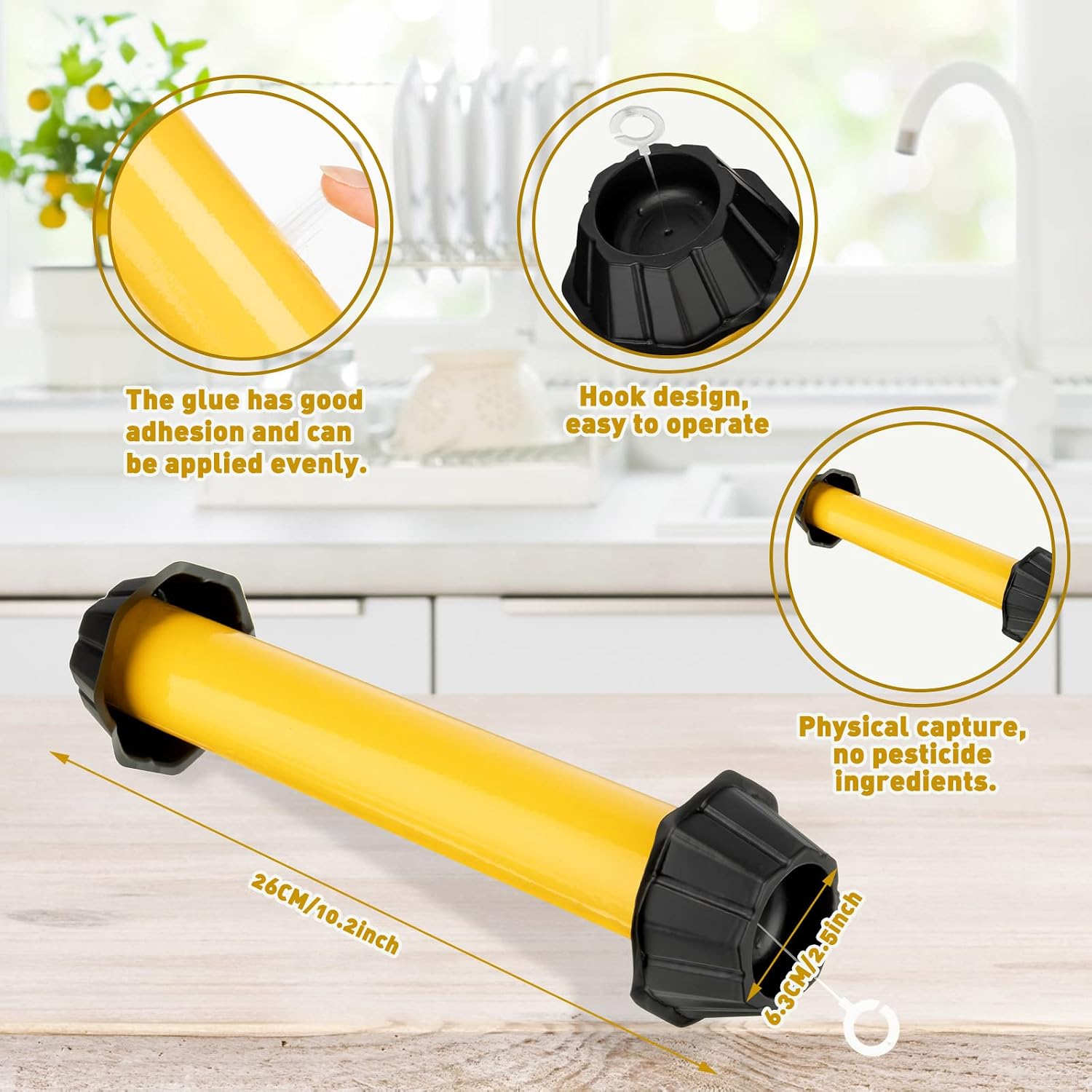 Qualirey 8 Pcs Sticky Fly Trap Fly Stick Indoor Outdoor Long Lasting Hanging Flies Bug Catcher Paper Tape Strips with