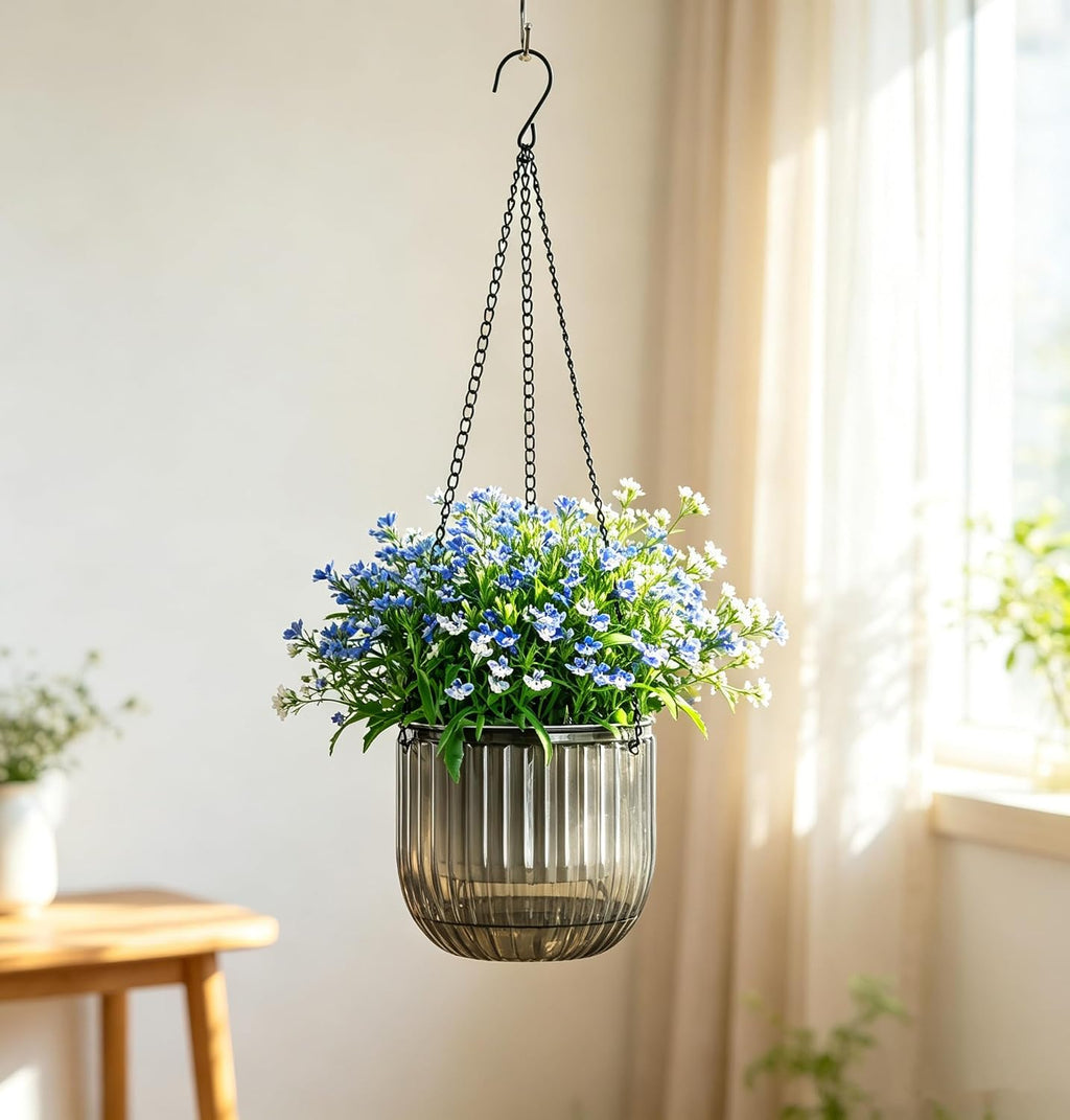 Melphoe Self Watering Hanging Planters Indoor Flower Pots, (6.5’’+6.5’’+5.3''+5.3'' 4Pack) - Outdoor Hanging Plant Pot