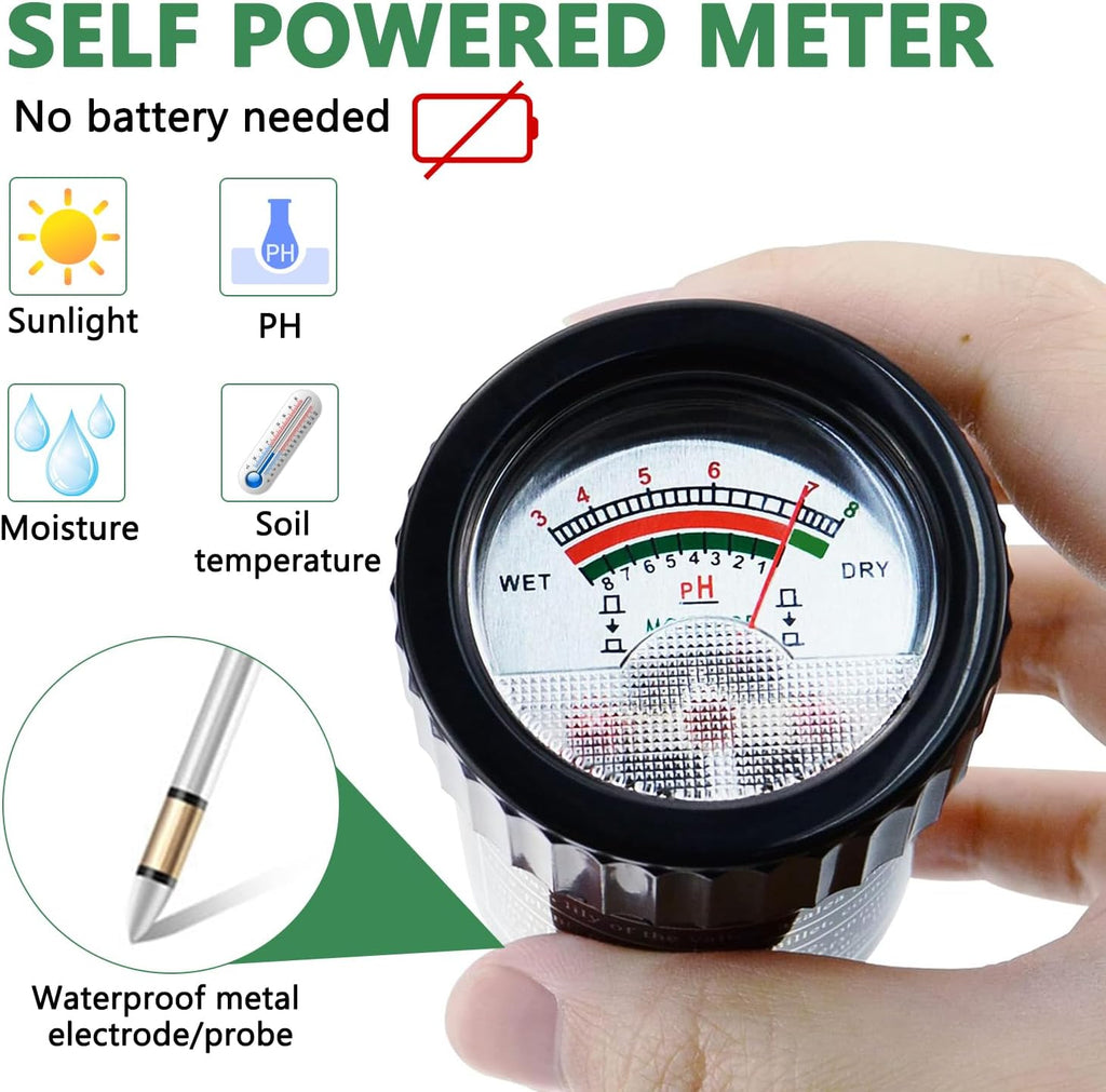 2 in 1 Soil PH Meter Soil Moisture Sensor Meter Soil PH Tester Soil Test Kit Gardening Tool for Indoor Outdoor Plant