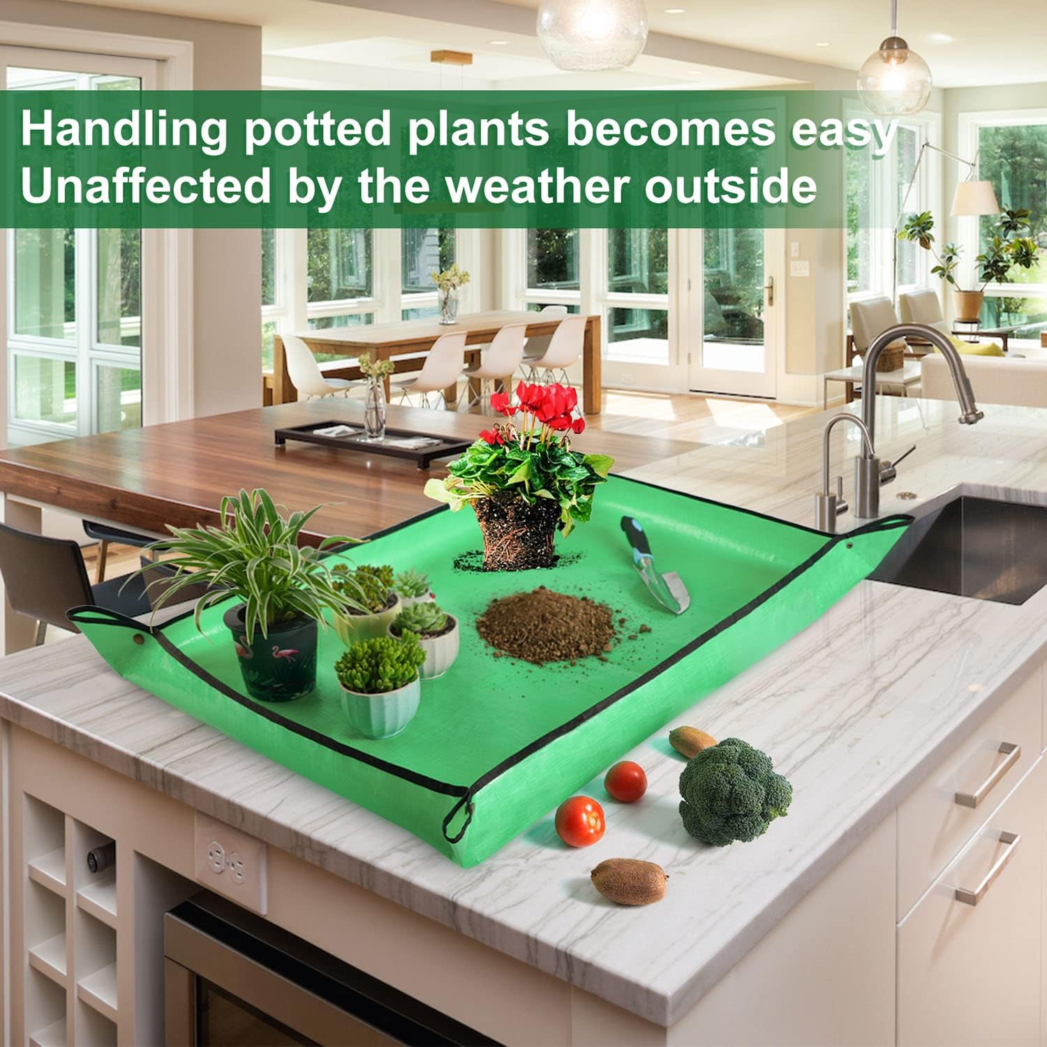 3 PCS 39.5"x 31.5" Large Repotting Mat for Indoor Plant Transplanting and Mess Control Thickened Waterproof Potting Mat