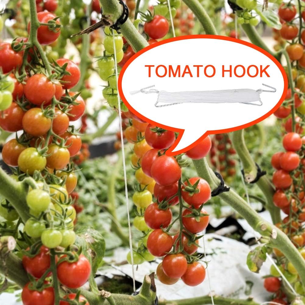 DAMEING Plant Climbing Hooks, Tomato Support J Hook Garden Hooks to Prevent Tomatoes from Pinching or Falling Off