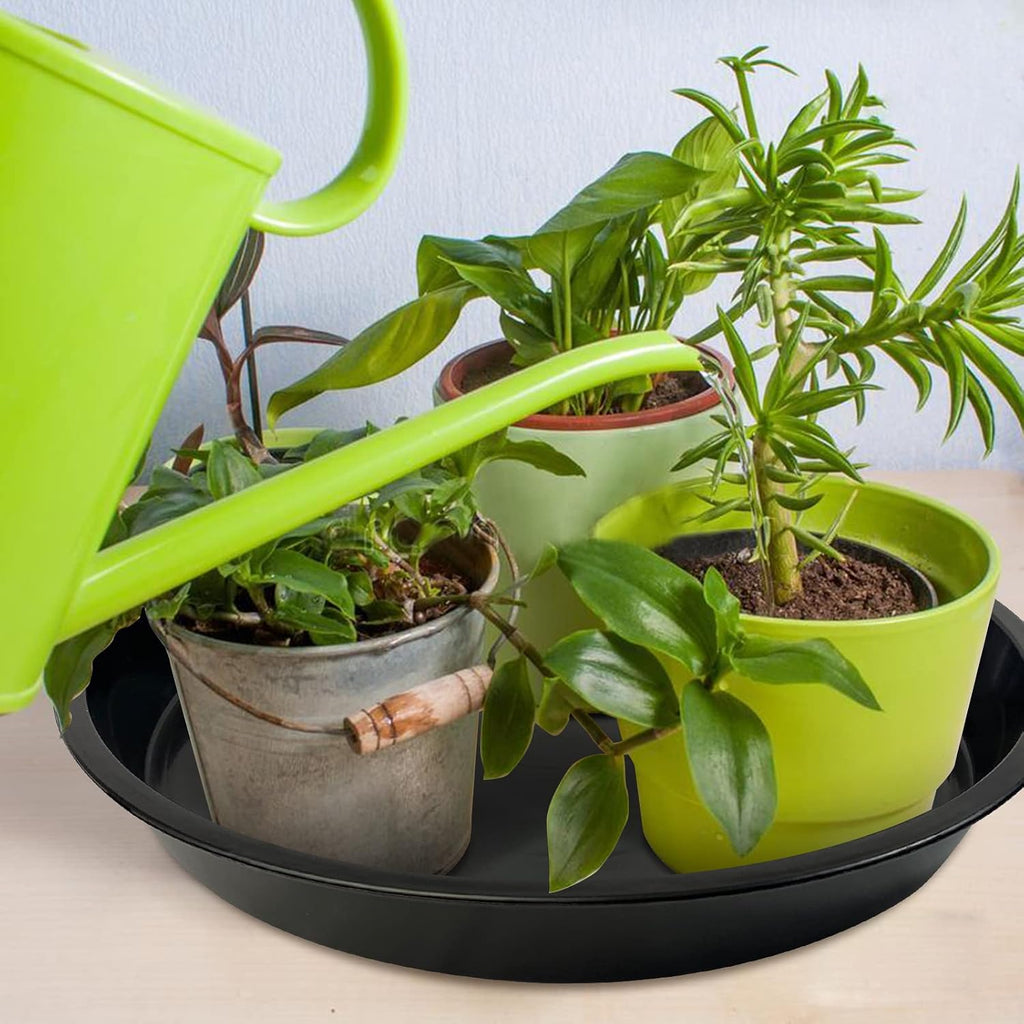 OUPSAUI 5 Pack 4 10 12 14 16 18 20 22 Inch Plant Saucer, Plant Trays for Pots, Large Plastic Plant Saucers for Indoors