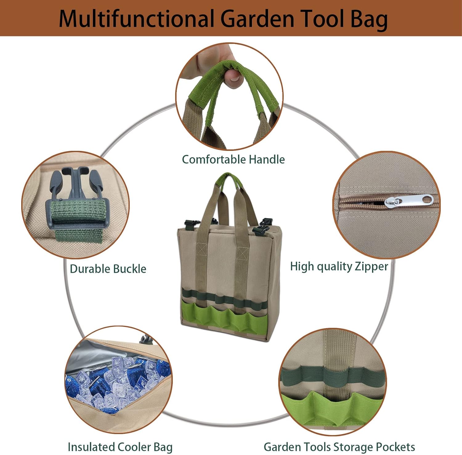 Garden Folding Gardener Stool with Gardening Tools Insulation Garden Bags Plus 5 Garden Tools and Gardening Kneeler