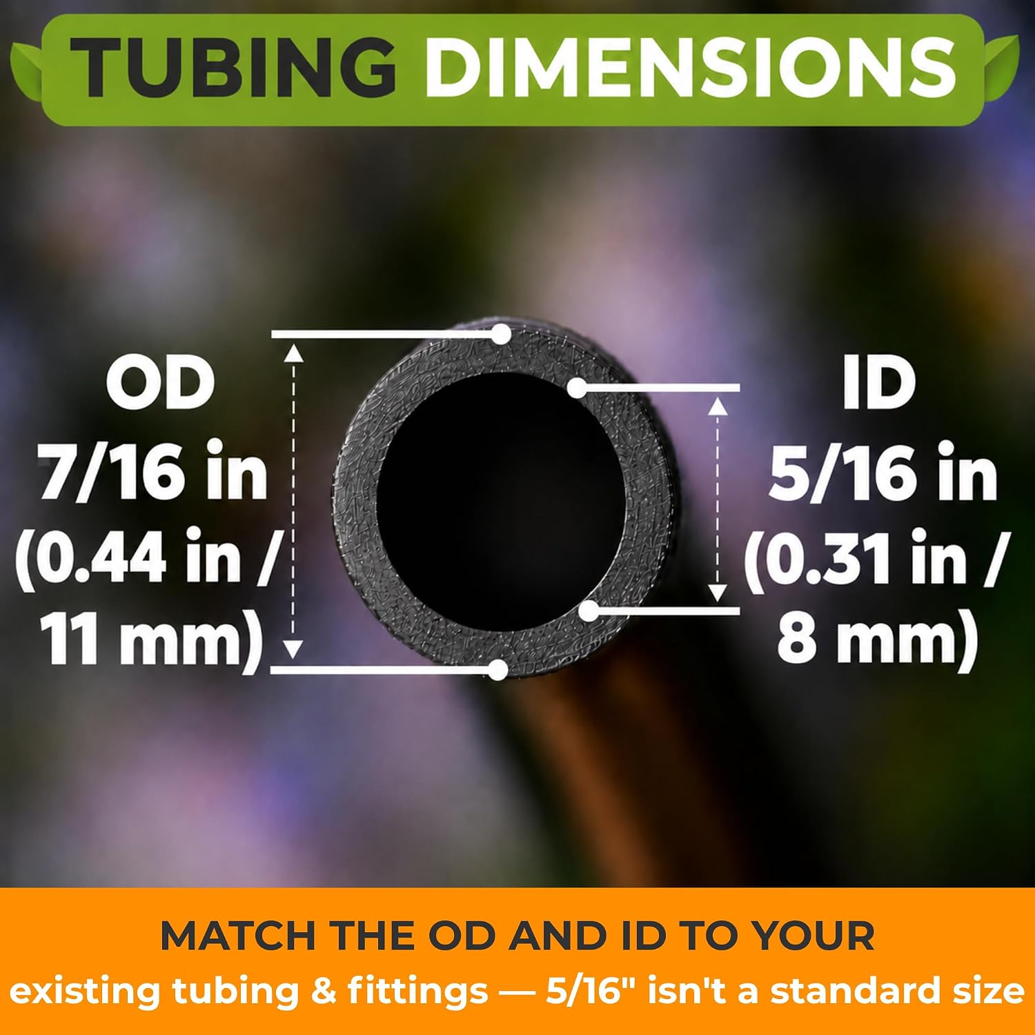 5/16" Irrigation Tubing Parts for Drip Irrigation Watering System | 100 ft PVC Mainline for Irrigation System 5/16" ID