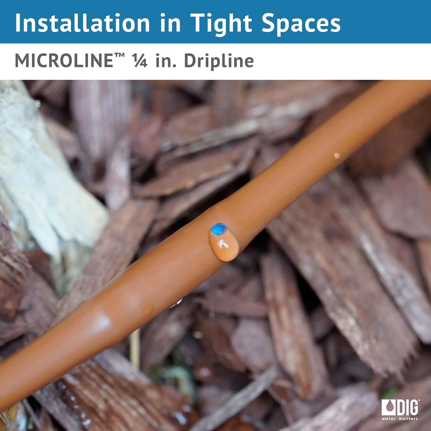 DIG ML-112B ¼” 100’ MICROLINE™ Dripline, 12” Dual Outlet Emitter Spacing, UV-Resistant Tubing for Efficient Irrigation
